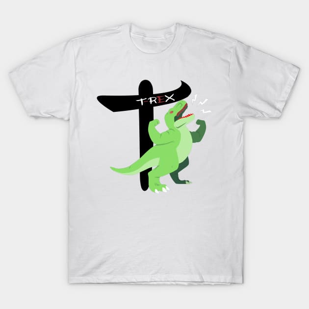 green T-Rex T-Shirt by Dolaa